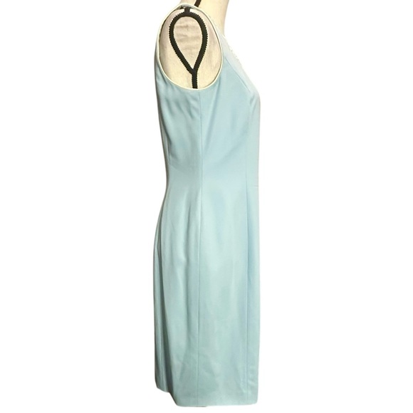 ESCADA Dress 38 (US 10) Powder Blue Embroidered Vintage Midi - Picture 4 of 10